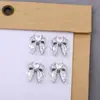 Decoraciones Súper Brillantes para Uñas de Circonita con Lazos Recortados en los Bordes, Pedrería para Uñas de Alta Retención de Color, Pedrería de Cristal, Lazos de Cinta con Forma de Arco