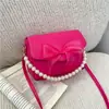 Bolsa Pequena de Corrente de Pérola 2026 Novo Modelo Tendência Moda Bolsa de Ombro Textura Casual Bolsa Transversal com Laço