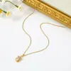 Collar de Mujer Tendencia en Tiktok Celebridad de Internet Lujo Ligero Gama Alta Cadena para Clavícula Gargantilla de Acero de Titanio Comercio Electrónico Transfronterizo Europeo y Americano Venta al por Mayor