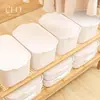 Cestas de Almacenamiento de Plástico con Tapa Contenedor Organizador Cestas Organizadoras de Tejido con Tapa para Estantes Cajones Escritorio Armario Sala de Juegos Aula Oficina