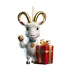 Adornos Navideños Lindos de Cabra de Dibujos Animados Colgantes para Coche Decoraciones Colgantes para Árbol de Navidad Decoraciones para el Hogar