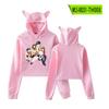 Sudadera de Ombligo Descubierto Periférico de Animación Clannad de la Familia de Tuanzi Sudadera de Otoño con Orejas de Gato Ropa Deportiva para Mujer