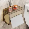 Caixa de lenços de parede, dispensador de lenços à prova d'água para o banheiro, suporte para rolo de papel higiênico, prateleira de armazenamento de lenços para banheiro, não requer perfuração