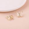 Pendientes de mariposa con diamantes y circonitas en oro real de 18 quilates bañados en cobre estilo hada, hechos a mano en plata 925.