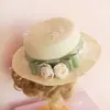 Sombrero de Sol Elegante Diario Lolita con Lazo, Sombrero de Paja Versátil, Sombrero Lolita