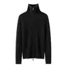 Suéter cárdigan de punto grueso con solapas de cachemira para mujer, otoño e invierno, doble cremallera, manga larga, top holgado