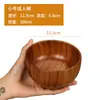 Cuenco de Madera de Azufaifo Japonés Niños Hogar Bebé Retro Madera Maciza Pequeño Bol de Arroz Vajilla de Madera Juego de Cuencos de Madera