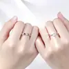 Diseño de Nicho Anillos de Boda que Hacen Palpitar el Corazón Anillos Abiertos Sencillos para Parejas Joyería Conmemorativa para Hombres y Mujeres