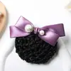 Touca de flor profissional para cabelo em poliéster com grampo de pérola, touca de banco, touca para enfermeira, acessórios de cabelo para comissário de bordo, acessórios de cabelo para equipe móvel para coque