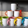 Taza de Cerámica con Cuchara, Taza de Cerámica por Transferencia de Calor, Logo con Patrón Impreso, Personalización al por Mayor