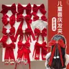 Grampo de Cabelo Laço Acessório de Cabelo para Meninas, Presilha de Cabelo Vermelha para Trás da Cabeça, Grampo de Cabelo de Ano Novo para Meninas, Ornamento de Cabelo de Fita Infantil