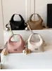 Super Quente Nova Bolsa Bento com Padrão de Lichia de Nicho Outono/Inverno 2026 Bolsa Transversal Fofa Versátil Bolsa de Mão Moda Formato de Dumpling