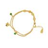 Pulsera Vietnam Shajin Marea Nacional Ping An Feliz Redonda Marca Borla Pulsera Elefante Bebé Femenina Retro Larga Duración Sin Decoloración Joyería de Mano