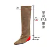 Bico fino, aumento interno de 7cm de altura, bota calça de cano alto para mulheres, novo modelo 2026, botas de montaria de camurça de cano largo, botas longas acima do joelho