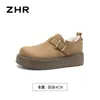 Zapatos ZHR para mujer estilo Birkenstock con forro de polar, colección otoño/invierno 2026, totalmente cerrados, suela gruesa, zapatos de algodón afelpado, botines de nieve sin cordones