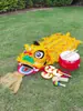 Accesorios Espesos para Danza del León para Niños, Cabeza de León Danza del León del Despertar, Pequeño Conjunto de León para Niños, Conjunto Completo de León del Sur de Cabeza de Danza del León