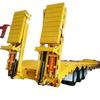 Fabricante de semirremolque bajo plano, transporte de maquinaria de construcción, gancho, remolque de placa de máquina, escalera hidráulica doble, semirremolque de transporte