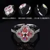 Anillo Abierto de Cuatro Hojas con Circonia Incrustada de Diamantes Completos de Colores para Mujer, Nicho de Gama Alta, Apilable, Anillo de Dedo de Temperamento Exquisito