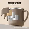 Caneca de Aço Inoxidável 304 para Café com Tampa para Homens e Mulheres, Copo de Bebida Doméstico com Aparência Sofisticada, Caneca Térmica de Escritório