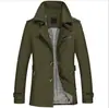 Comercio Exterior Primavera Chaqueta Casual para Hombre de Longitud Media Moderna Talla Grande Hombre Algodón Delgado Cortavientos Abrigo para Hombre Superior