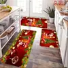 Tapete de Chão de Veludo Cristal Desenho Animado de Natal, Capacho de Entrada de Casa, Tapete Decorativo de Feriado Antiderrapante Absorvente de Água
