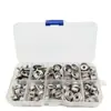 Juego transfronterizo de 30 piezas de tornillos de acero inoxidable plateado de 15 mm, botones blancos grandes, broches metálicos de presión tipo pulsador y juego de alicates de alta resistencia