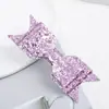 Acessórios de cabelo populares transfronteiriços presilha de cabelo com laço de PU em pó brilhante tiara de laço infantil acessórios para o dia a dia do trabalhador urbano