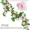 Enredaderas de Rosas Artificiales, Flores Falsas, Enredaderas Decorativas para Tubos de Aire Acondicionado de Sala de Estar, Decoración de Sistema de Calefacción, Enredaderas de Flores Artificiales de Seda de Plástico