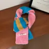 Bufanda Tejida Simple Estilo Japonés con Diseño de Raya Tricolor, Tejido Grueso de Mezcla de Lana Cálida, Chal de Doble Uso