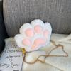 Bolsa de Peluche 3D de Pata de Gato para Mujer, Bolso de Hombro con Cadena Exquisita, Estilo Coreano Tendencia Ins Lindo y Único Bolso Cruzado