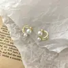 Pendientes de Diseño Exclusivo para Mujer, Pendientes de Moda Coreana, Clips para Orejas de Lujo Ligero, Pendientes de Perlas, Elementos Geométricos