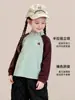 Ropa para Niños Amila 2026 Invierno Nueva Camiseta Térmica de Manga Larga con Bloques de Color y Media Cremallera para Niñas