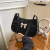 Bolso de Axila de Comercio Exterior para Mujer 2025 Nuevo Estilo, Bolso de Mano Elegante y de Moda para Mujer con Lazo, Dulce Bolso de Hombro