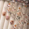 Nuevas Pegatinas para Uñas Color Café Cyan Pegatinas con Relieve de Animales de Dibujos Animados Accesorios de Manicura para Niñas en Stock