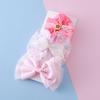 Conjunto de grampos de cabelo com laço infantil de três peças, acessórios de cabelo de gaze para menina, presilha de bebê para menina, joias de enfeite de cabeça, atacado