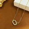 Anillo de plata de ley 925 nuevo original de diseñador collar entrelazado cadena para clavícula de lujo ligero de alta calidad para mujer incrustado con circonita al por mayor