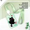 Portatarjetas Creativo con Forma de Ola y Orejas de Gato, Etiqueta de Tarjeta de Estudiante para Campus, Portatarjetas con Insignia, Cubierta Deslizante, Protector de Tarjeta de Identificación de ABS
