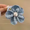 Grampo de Cabelo Flor de Pérola de Verão para Mulheres, Presilha Fofa para Cabelo, Acessório de Cabeça, Grampo da Coreia do Sul, Grampo de Tubarão Grande para Trás da Cabeça, Grampo Superior