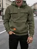 2026 Europa Transfronteriza Otoño Invierno Pesado de Moda Sudadera con Capucha de Manga Larga para Hombre Color Sólido Holgada Deportiva Casual