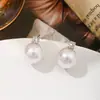 Pendientes de perla grande de 14 MM blancos grises australianos de lujo ligero de alto temperamento pendientes de socialité pendientes simples de moda versátiles