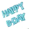 Set de Globos de Letras de Cumpleaños de 16 pulgadas Blanco Inglés Feliz Cumpleaños Paquete de Globos de Película de Aluminio Decoración para Fiesta Infantil