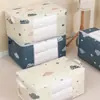 Bolsa para edredón de algodón grueso para nube, bolsa organizadora de ropa plegable, bolsa de mano con cremallera, ventana visible, bolsa de almacenamiento para armario de ropa