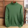 Suéter de Invierno para Hombre con Mezcla de Cachemira y Seda de Morera, Tejido de Calibre 16, Sencillo y Versátil, Cuello Alto, Engrosado, Adecuado para Vestir en Capas
