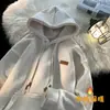 Moletom com Capuz Waffle Pesado Novo Oversize Outono e Inverno Masculino Moda Americana Retrô com Forro de Lã Jaqueta Solta