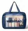 Bolsa de tocador y maquillaje rosa Toiletry Bag Bolsa de almacenamiento de viaje Asa portátil Almacenamiento de gran capacidad PVC Juego de tres piezas grande, mediano y pequeño