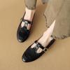 Zapatos Mary Jane Retro Básicos con Textura de Piel de Cabra 2024 Primavera Nuevos Planos Punta Redonda Zapatos Completamente de Cuero para Mujer