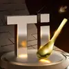 Colher de Titânio Puro, Colher de Sopa em Liga de Titânio Cristal de Gelo, Utensílio de Mesa Conveniente para Acampamento ao Ar Livre e Piquenique, Colher de Refeição Doméstica