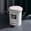 Papelera Creativa Conveniente con Tapa Hogareña Baño Sala de Estar Cubo de Basura de Pie Cocina Cubo con Barra Deslizante