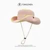 Sombrero de Pescador de Ala Ancha Bloqueador Solar Ligero y Transpirable para Primavera y Verano con Bloques de Color Sombrero de Cubo Estilo Japonés Sombrero Solar de Secado Rápido para Senderismo al Aire Libre