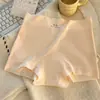 Pantaloncillos tipo boxer sin costuras de seda helada para mujer, cintura media, ropa interior para mujer, extendidos, algodón 10A antibacteriano en la entrepierna, transpirables, pantaloncillos tipo boxer para mujer